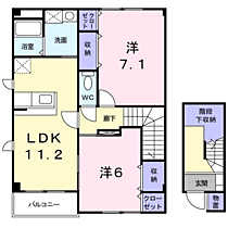 グランドステージしなの　Ｂ 201 ｜ 長野県上田市上塩尻186-8（賃貸アパート2LDK・2階・68.74㎡） その2