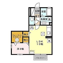 グリーンヒルズ 1LDKの間取図画像