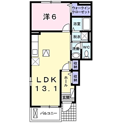 ラベンダー 1LDKの間取図画像