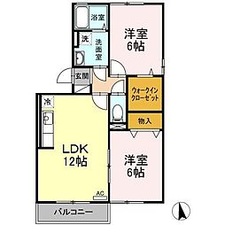 シャルマンB 2LDKの間取図画像