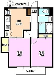 Rich-21 2DKの間取図画像