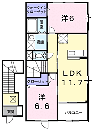 ラ・プロヴァンス 2LDKの間取図画像