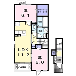 ベルメゾンB 2LDKの間取図画像