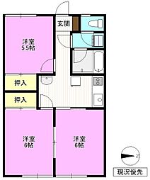 篠原マンション 3Kの間取図画像