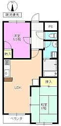 メゾン21篠井原A 2LDKの間取図画像