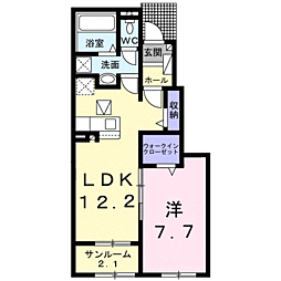 メルヴィレッジ1 1LDKの間取図画像