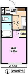 ファミール常田 1Kの間取図画像