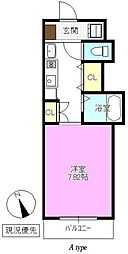 実のりビル 1Kの間取図画像