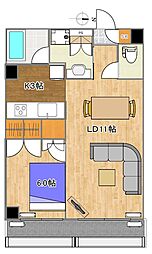 シティクレスト 1LDKの間取図画像