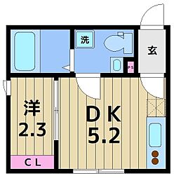 SORA西新井 3階1DKの間取り