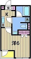 b'CASAModerna 1Kの間取図画像