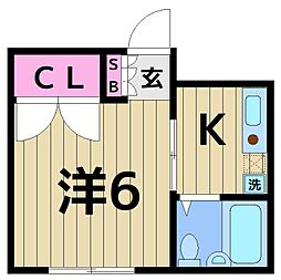 ステップハウス2 1Kの間取図画像