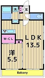 カーサドマーニティ 1LDKの間取図画像