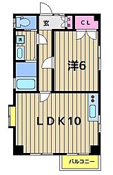 フレールかもん 1LDKの間取図画像