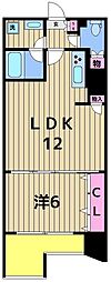 OldTrafford 1LDKの間取図画像