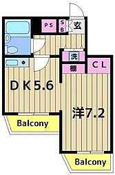 グリーンプラザ南綾瀬 1DKの間取図画像