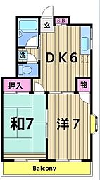 セイワハウス 2DKの間取図画像