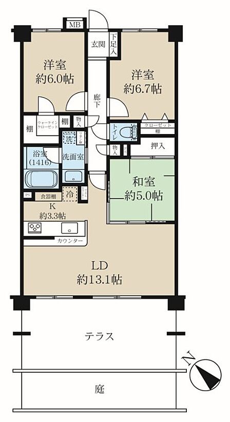 3LDK 間取り