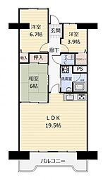 レックスユゥ宮城野 3LDKの間取図画像