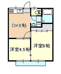 コーポ三村 2DKの間取図画像