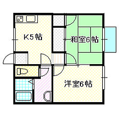 どみーるソレイユ 2Kの間取図画像