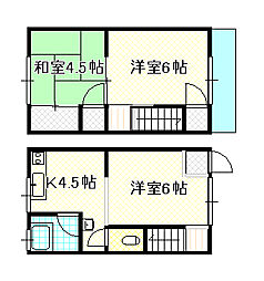 福田コーポ 3DKの間取図画像