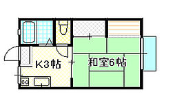 コーポアンマリッド 1Kの間取図画像