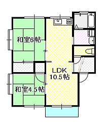 ファミール塩田A 2LDKの間取図画像