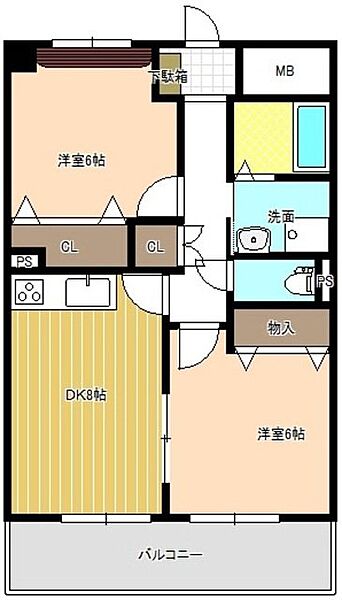 ジャルダン新栄 ｜愛知県名古屋市港区油屋町4丁目(賃貸マンション2DK・2階・49.60㎡)の写真 その2