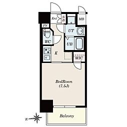 S-RESIDENCE尾頭橋 8階1Kの間取り