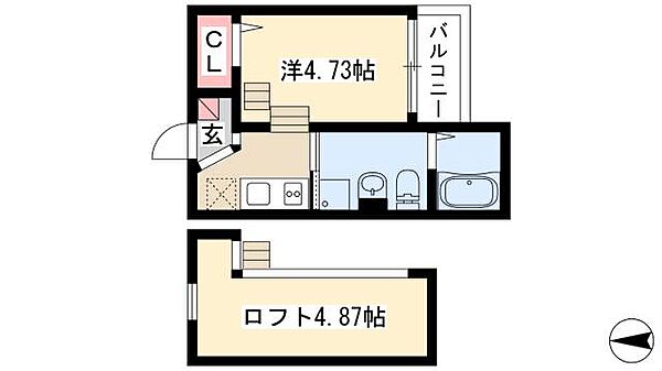 ドミトリー上高畑 ｜愛知県名古屋市中川区上高畑1丁目(賃貸アパート1K・1階・19.28㎡)の写真 その2