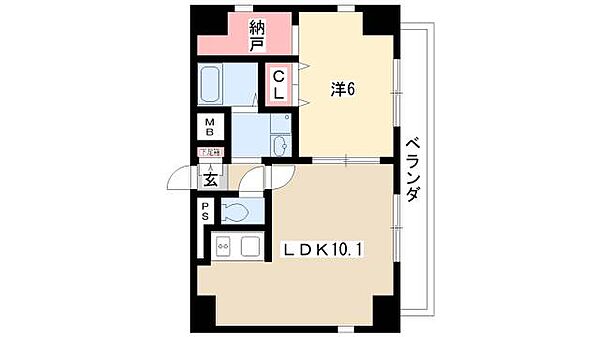 エスト荒子 ｜愛知県名古屋市中川区篠原橋通3丁目(賃貸マンション1LDK・3階・40.28㎡)の写真 その2