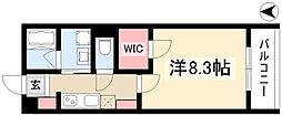 フィオーレ 2階1Kの間取り