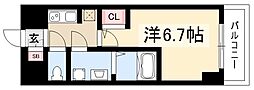 S-RESIDENCE熱田 8階1Kの間取り