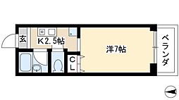 アヴェニュー高畑 1Kの間取図画像