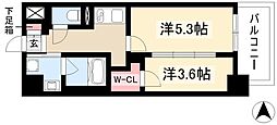 S-RESIDENCE烏森aureate(オリート) 2Kの間取図画像