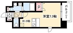 プレサンス名古屋STATIONアライブ ワンルームの間取図画像