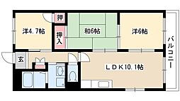 シャルダン三矢 3LDKの間取図画像