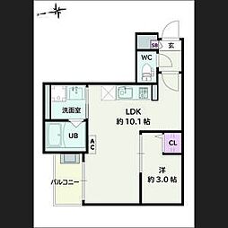 Jack korakuI 1LDKの間取図画像