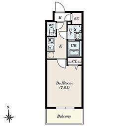 S-RESIDENCE尾頭橋beaute 1Kの間取図画像