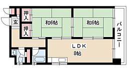穂高ハイツ 2LDKの間取図画像