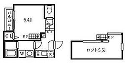 シエルクレア 1Kの間取図画像