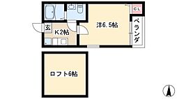 コンパートハウス本陣 1Kの間取図画像