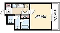 フロンティアU 1Kの間取図画像