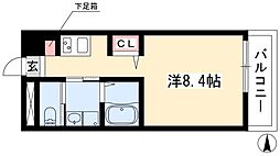 ピーステン名駅南 ワンルームの間取図画像