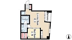 シャトー&ホテル名駅南2nd 1LDKの間取図画像