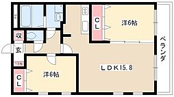 アヴニール 2LDKの間取図画像