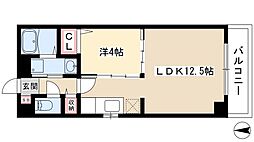 セントラルK's 1LDKの間取図画像