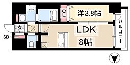 プレサンス名古屋駅ゲート 1LDKの間取図画像