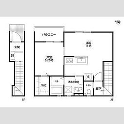 リーブルファイン下之一色町III 1号棟 1LDKの間取図画像